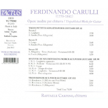 Carulli, F. - Unpublished Works For Guitar