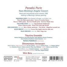 Tiburtina Ensemble / Barbora Kabatkova - Paradisi Porte - Hans Memling's Angelic Concert