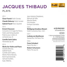 Thibaud, Jacques - Jacques Thibaud Plays Franck, Debussy, Faure