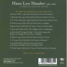 Tomadin, Manuel - Hassler: Complete Organ Music