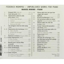 Worms, Marcel - Mompou: Unpublished Works For Piano