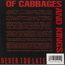 Of Cabbages and Kings - Never Too Late