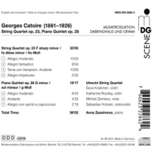 Zassimova, Anna / Utrecht String Quartet - Georges Catoire: String Quartet, Op. 23 - Piano Quintet, Op. 28