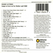 Guthrie, Woody - Songs To Grow On
