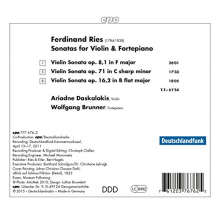 Ries, F. - Sonatas For Violin & Fortepiano