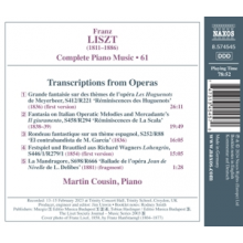 Cousin, Martin - Franz Liszt: Complete Piano Music, Vol. 61 - Transcriptions From Operas