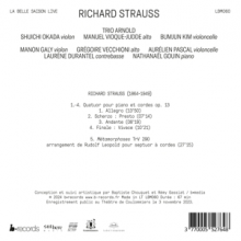 Trio Arnold - Richard Strauss: Piano Quartet, Op. 13 - Metamorphosen For String Septet (Live)