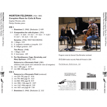 Nonken, Marilyn & Stephen Marotto - Morton Feldman; Edition, Vol. 14 Complete Music For Cel