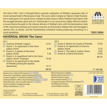 V/A - Havergal Brian: the Cenci, Opera In Eight Scenes After Shelley