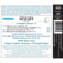 Poppen, Christoph & Wdr Radio Choir & Cologne Chamber Orchestra - Mozart Complete Masses, Vol. 3: Mass No. 7