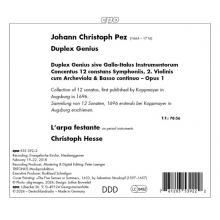 L'arpa Festante - Johann Christoph Pez: Duplex Genius