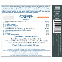 Spectrum Concerts Berlin - Sergey Taneyev: Violin Sonata; Piano Quintet, Op. 30