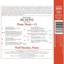 Harden, Wolf - Busoni: Piano Music, Vol. 13 - Prelude & Fugue In C Minor; Menuetto Capriccioso In C Major; Klavierubung In Funf Teilen