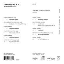 Kadesha, Jonian Ilias - Hommage a J.S. Bach: Works For Violin Solo