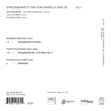 Streichquartett Der Staatskapelle Berlin - Verdi: String Quartet In E Minor - Tchaikovsky: String Quartet No. 1 - Puccini: Crisantemi