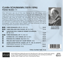 Armengaud, Jean-Pierre - Schumann, Clara: Piano Music, Vol. 1