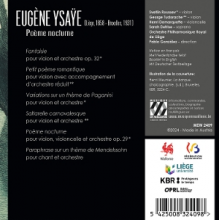 Orchestre Philharmonique Royal De Liege - Ysaye: Poeme Nocturne