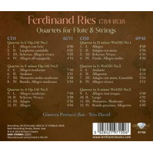 Petrucci, Ginevra & Trio David - Ferdinand Ries: Quartets For Flute & Strings
