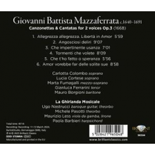 Colombo, Carlotta & Lucia Cortese & Marta Fumagalli & La Ghirlanda Mosicale - Giovanni Battista Mazzaferrata: Canzonettas & Cantatas For 2 Voices Op.3