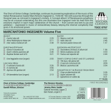 Choir of Girton College, Cambridge - Marc'antonio Ingegneri, Volume Five: Motets For the Liturgical Year