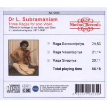 Subramaniam, L. -Dr.- - Ragas Sarasvatipriya
