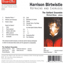 Birtwistle, H. - Refrains & Choruses
