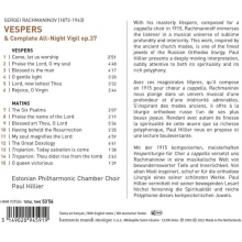 Rachmaninov - Vespers Estonian Philharmonic Chamber Choir Hillier