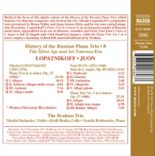 Brahms Trio - History of the Russian Piano Trio, Vol. 8 - Juon & Lopatnikoff