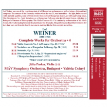 Pusker, Julia - Weiner: Complete Orchestral Works, Vol. 4