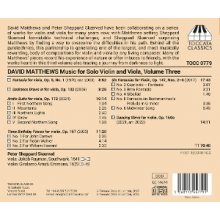 Skaerved, Peter Sheppard - David Matthews: Music For Solo Violin and Viola, Volume Three