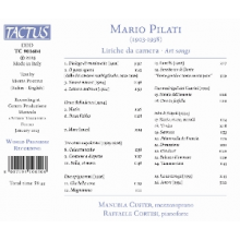 Custer, Manuela - Pilati: Liriche Da Camera