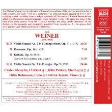 Klenyan, Csaba - Leo Weiner: Violin Sontas Nos. 1 and 2 / Romanze Op. 14 / Ballade Op. 8
