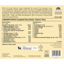 Tsenov, Dobromir - L Ubomir Pipkov: Complete Piano Music, Volume Three