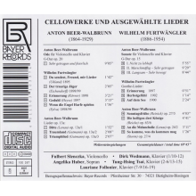 Slenczka, Fulbert & Angelika Huber & Dirk Wedmann - Beer-Walbrunn: Works For Cello & Songs