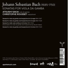 Sakai, Atsushi & Christophe Rousset - Bach: Sonatas For Viola Da Gamba