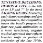 Talking Heads - Tentative Decisions: Demos & Live (limited)