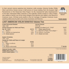 Soroka, Solomia - Chajes: Lost American Violin Sonatas, Vol. 2