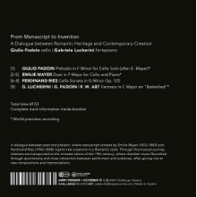 Padoin, Giulio & Gabriele Lucherini - Emilie Mayer / Ferdinand Ries: From Manuscript To Invention - a Dialogue Between Romantic Heritage & Contemporary Creation