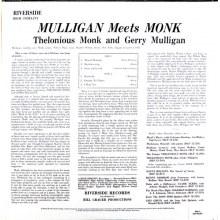 Mulligan, Gerry & Thelonious Monk - Mulligan Meets Monk