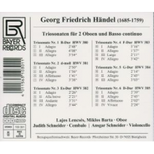 Lencses, Lajos & Miklos Barta & Judith Schneider - Handel: Trio Sonatas
