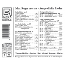 Pfeiffer, Thomas & Karl Michael Komma - Reger: Ausgewahlte Lieder