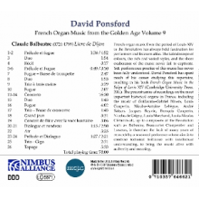 Ponsford, David - French Organ Music Vol. 9: Claude Balbastre
