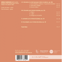 Neve, Guido De - Flemish Music Heritage: Irene Fuerison - Music For Violin and Piano From the Great War