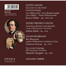 Ferrier, Kathleen - Georg F. Handel - Gustav Mahler - Johannes Brahms