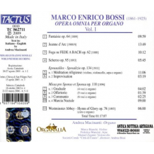 Bossi, M.E. - Complete Organ Works Vol.1