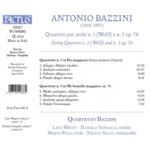 Bazzini, A. - Quartetti Per Archi No.1 & 3