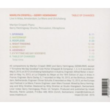 Crispell, Marilyn - Table of Changes