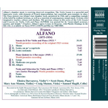 Alfano, F. - Violin Sonata/Piano Quintet