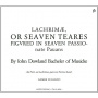 Dowland, J. - Lachrimae/Seaven Tears